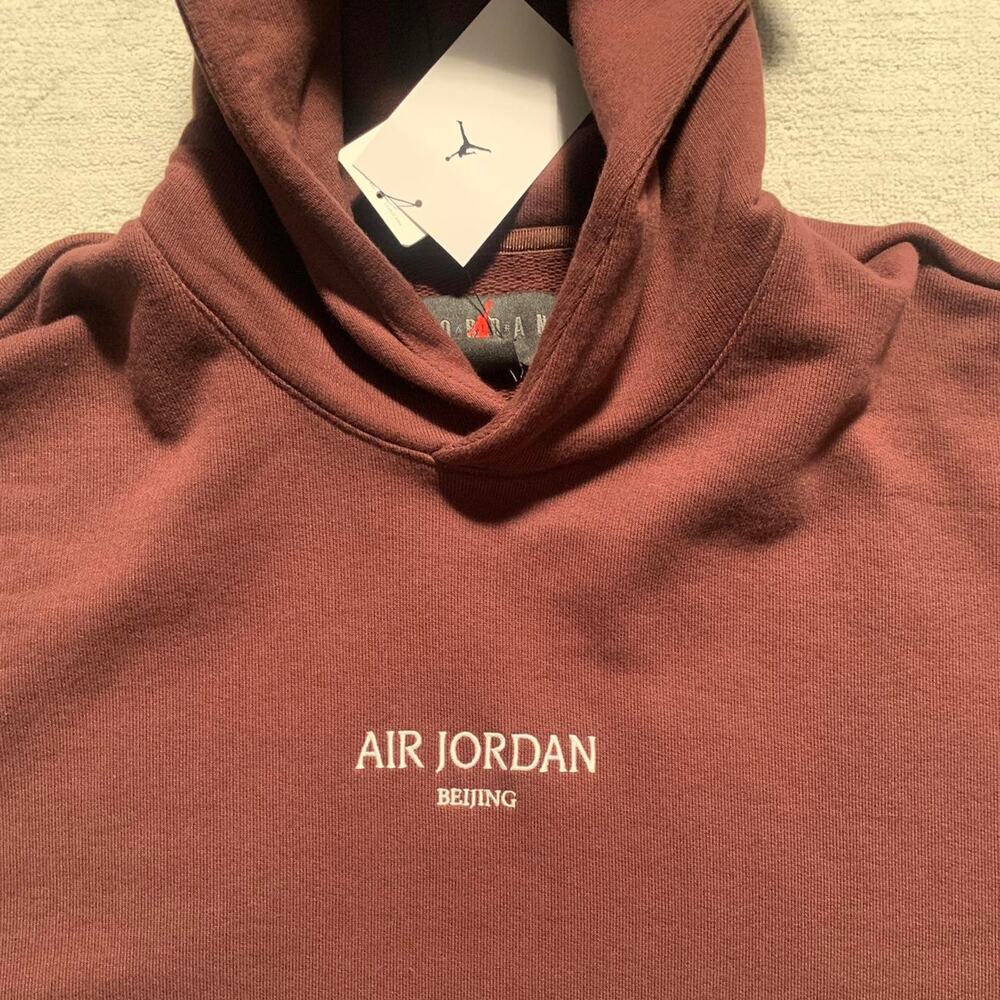 Jordan Burgundy Beijing Hoodie — White Lettering